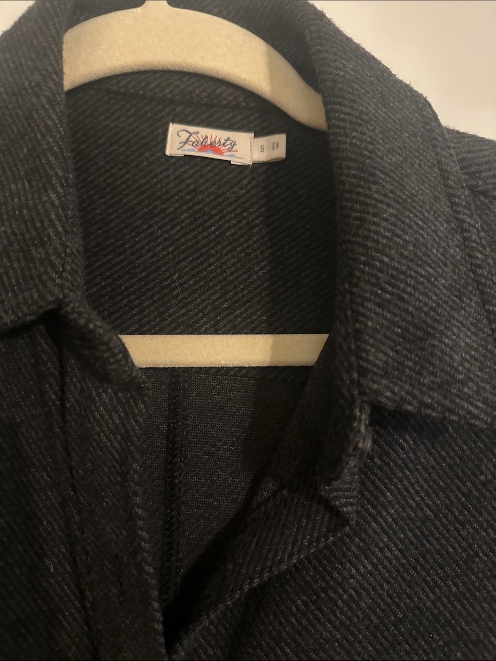 Faherty Women’s Black Long Sleeve Button-Front Shirt Dress - Picture 2 of 3
